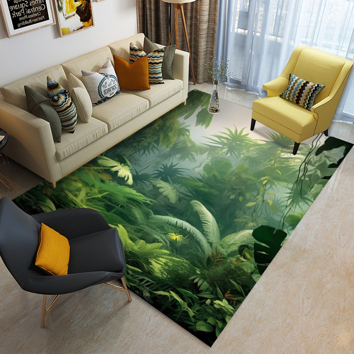 Foldable Rectangular Floor Mat, Kinda Jungly Out There Ain't It?01