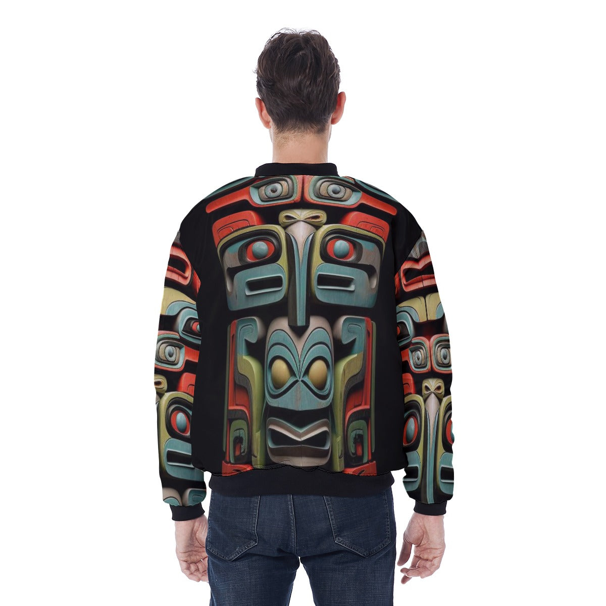 Hawaiian Shirt Design, Windward Side, Tiki 01, All-Over Print Men's Bomber Jacket