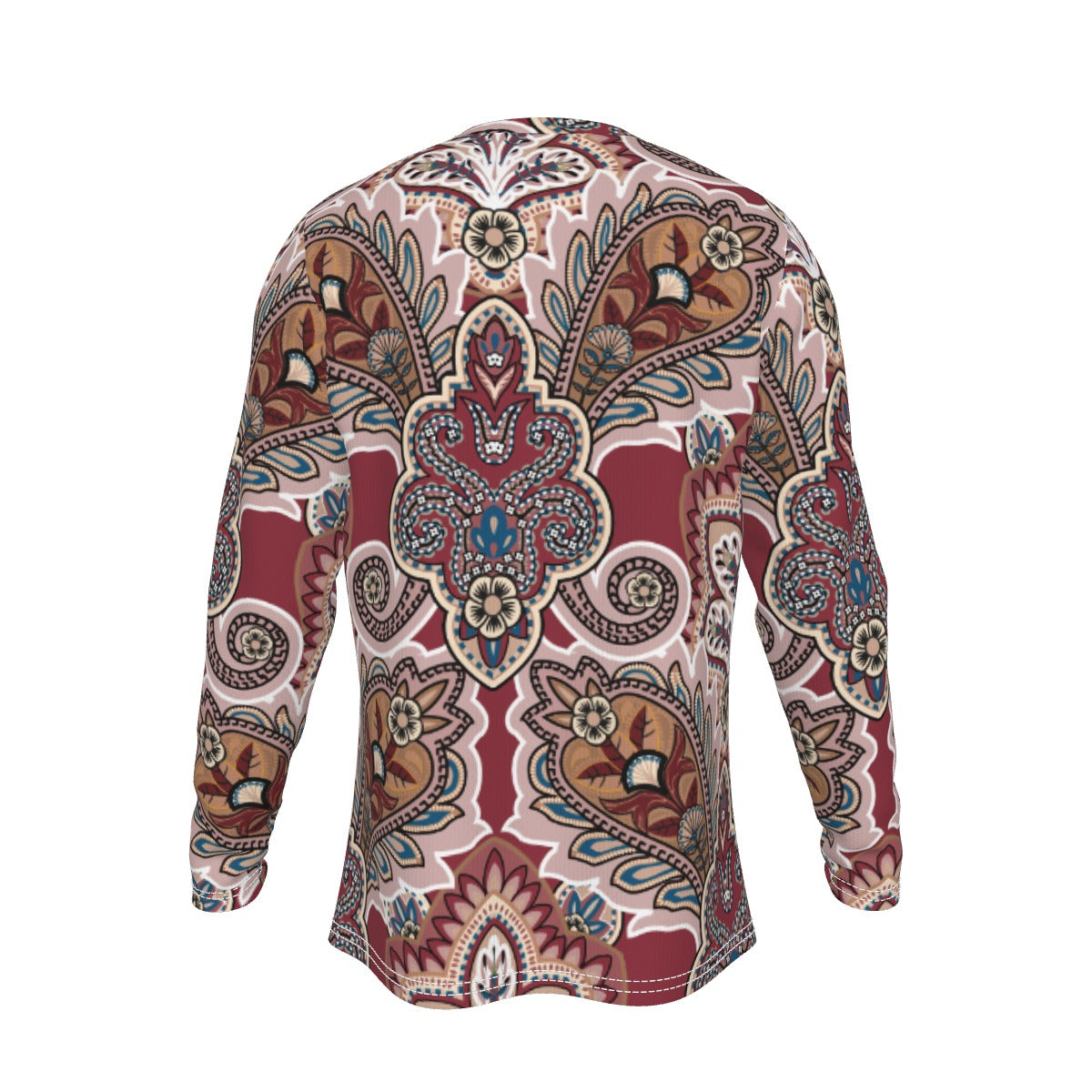 Men's Long Sleeve T-Shirt, Red-Gold-Wht Renaissance