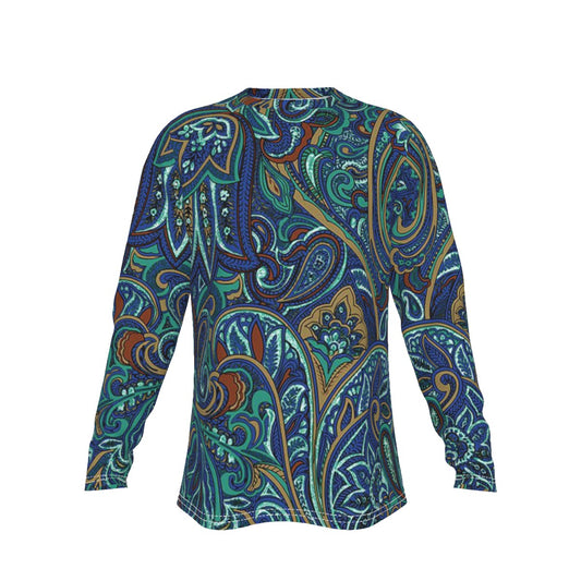 Men's Long Sleeve T-Shirt, Blue Wizardry01