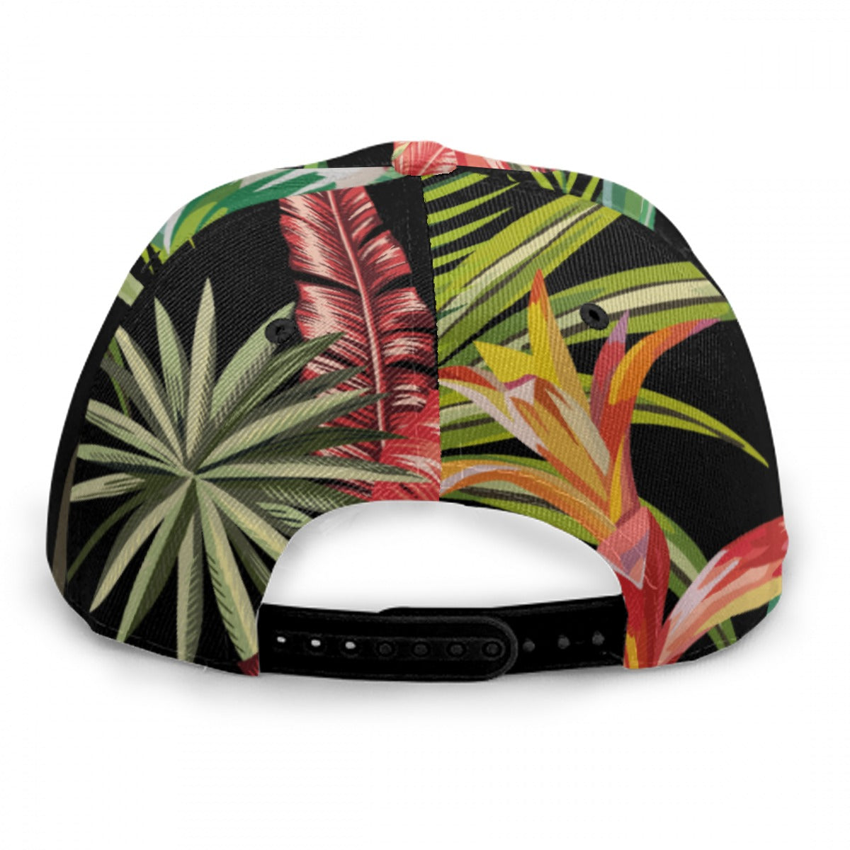 Baseball Cap With Flat Brim, Windward Side, Blk - Multi-Leaf 01