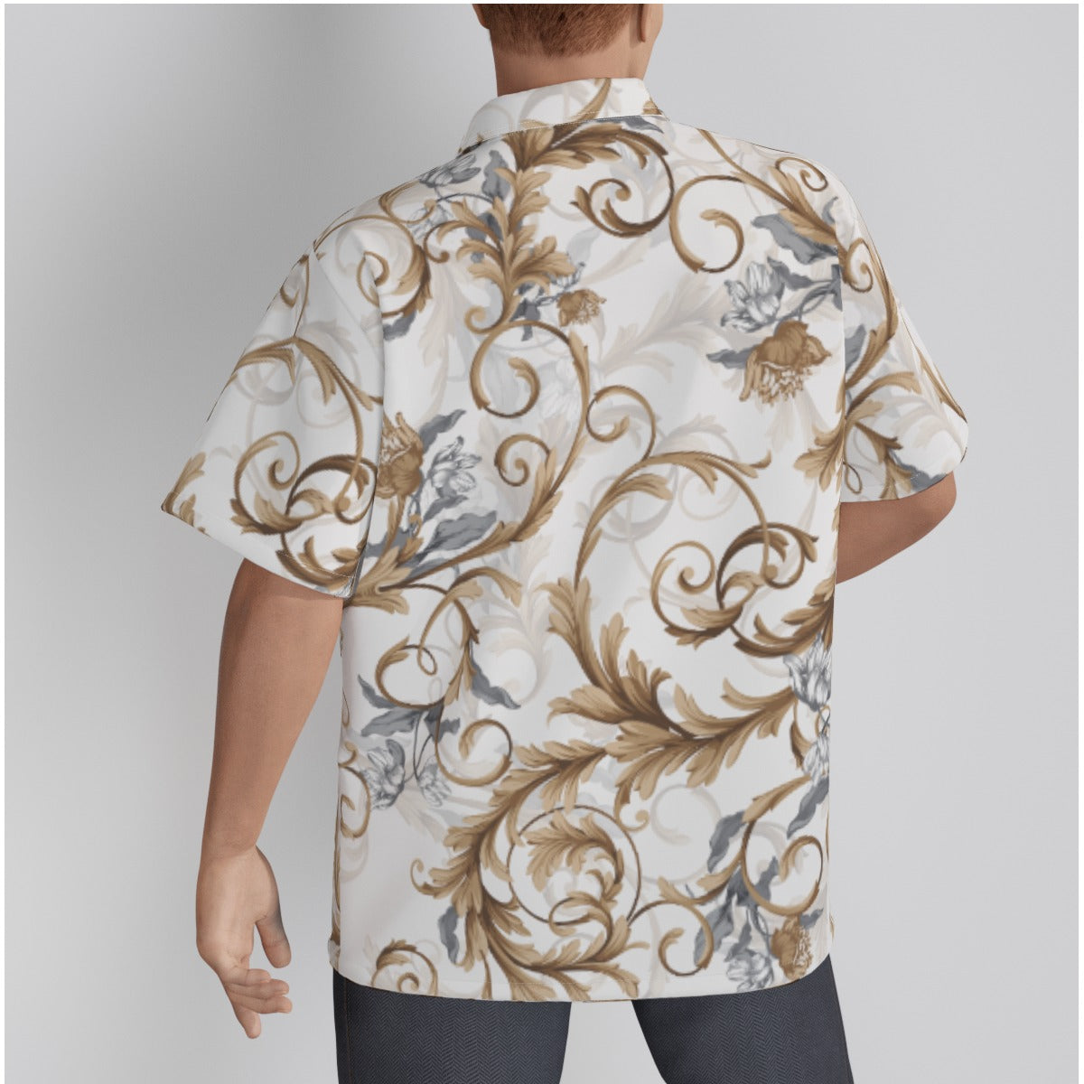 Men's Hawaiian Shirt, Windward Syde, Crossaints From the Renaissaince, Cotton Poplin