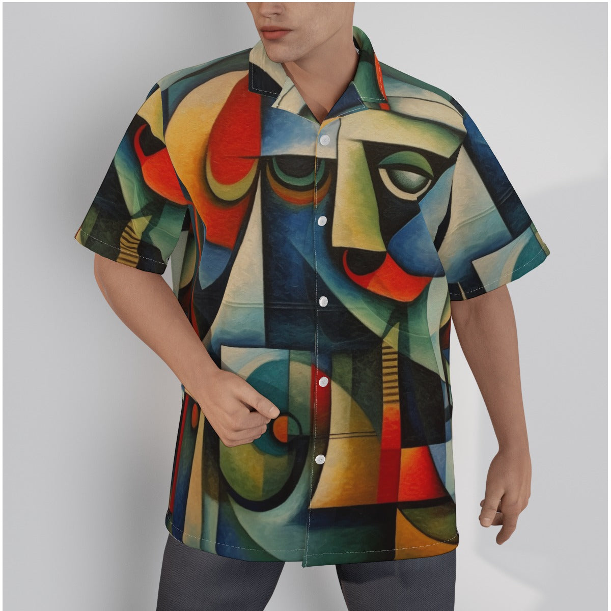 Men's Cotton Poplin Casual Shirt, Multi-Color Picarasso 01