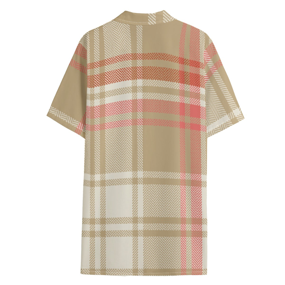 Men's Cotton Poplin Casual Shirt, Pink Earthtone Plaid