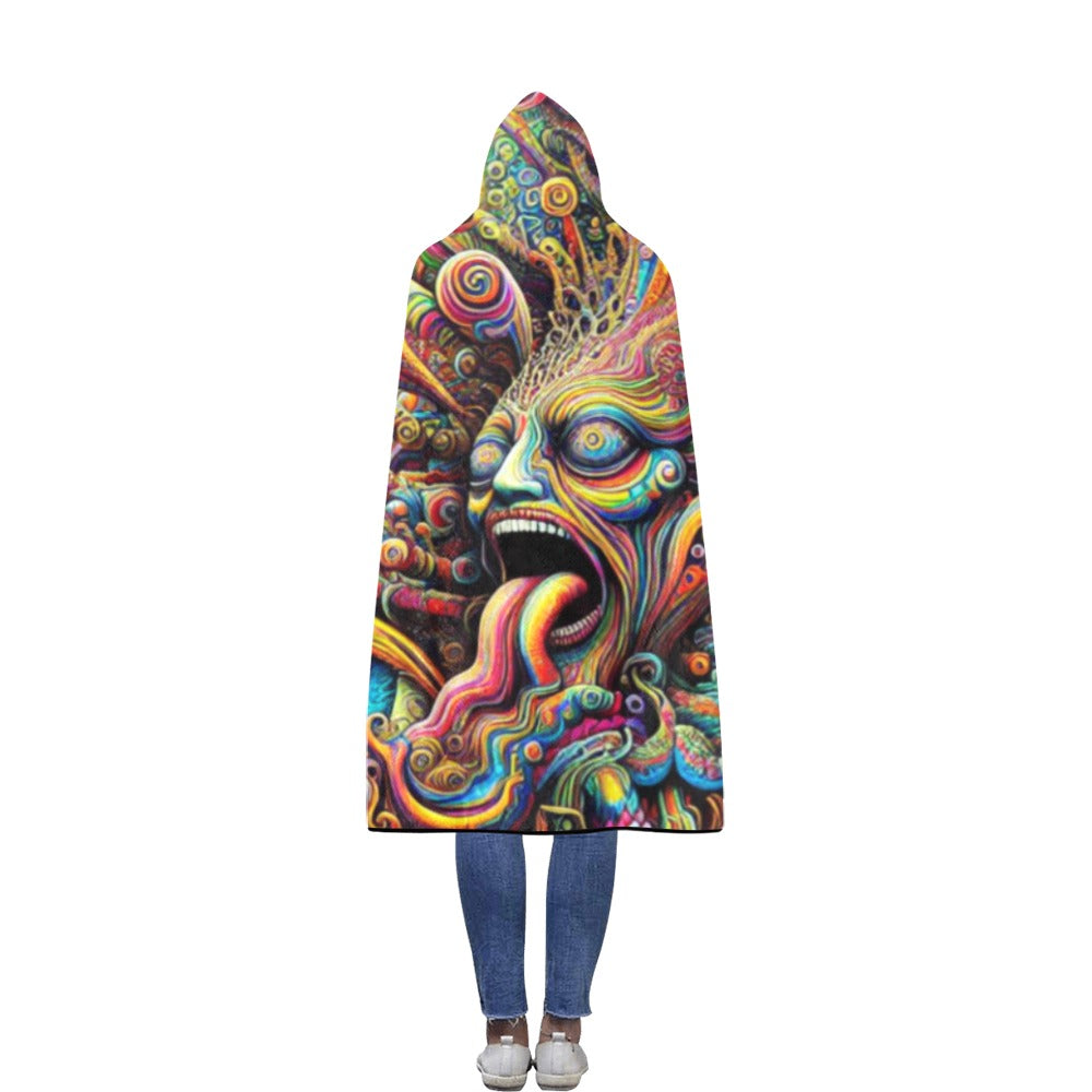 Psychedelic Hooded Blanket 56 x 80 Flannel Hooded Blanket 56''x80''