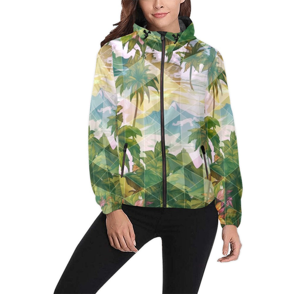 Hawaiian Shirt Style Windbreaker - Windward Side Collection _ Floral Sunrise 02