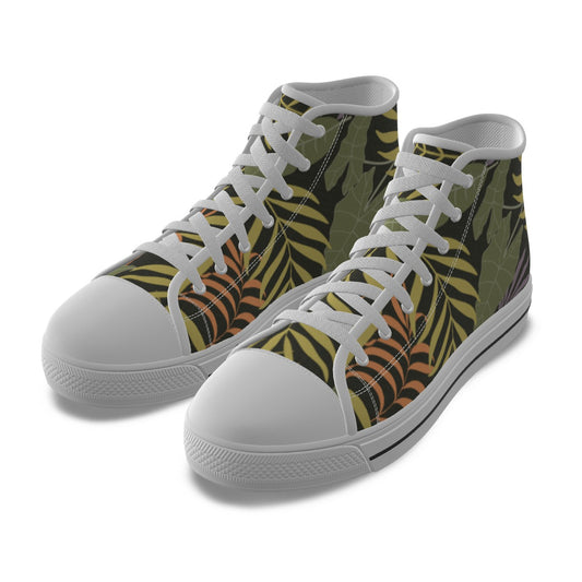 Men's High Top Canvas Sneakers, "It's A Jungle Out There" Collection